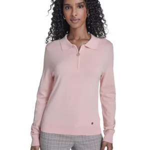 Women's Long-Sleeve Quarter-Zip Polo Sweater
