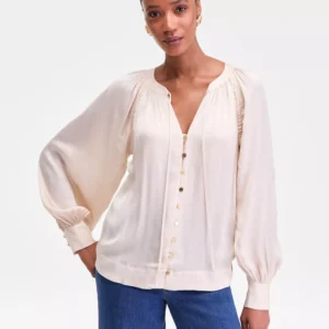 Women's Tie-Neck Puff-Sleeve Blouse, Macy's Exclusive
