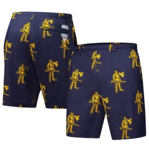 Men's Navy West Virginia Mountaineers Backcast III Printed Shorts