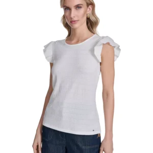 Women's Textured Crewneck Top