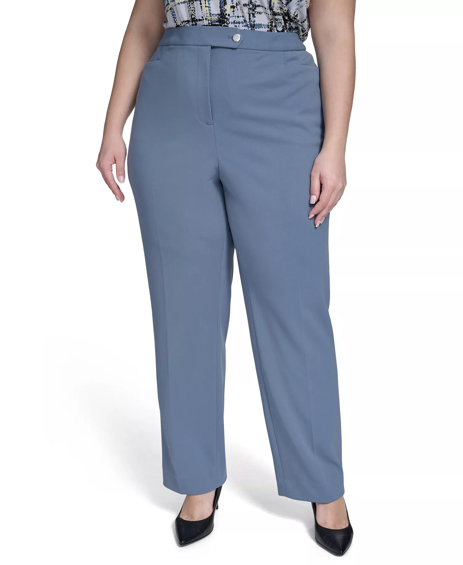 mni-c39df47e387d03e6da33a4cc9f4162de Plus Size Scuba Full Length Crepe Pants