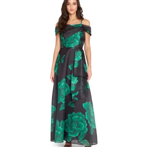 Women's Printed Off-Shoulder Ball Gown