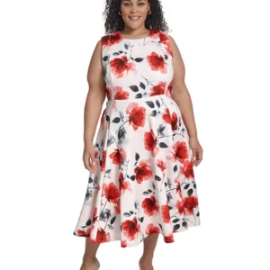 Plus Size Sleeveless Fit & Flare Dress