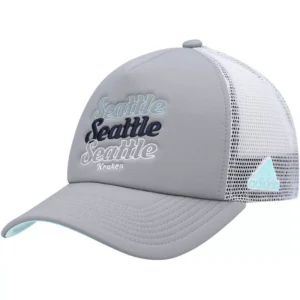 Women's Gray, White Seattle Kraken Foam Trucker Snapback Hat