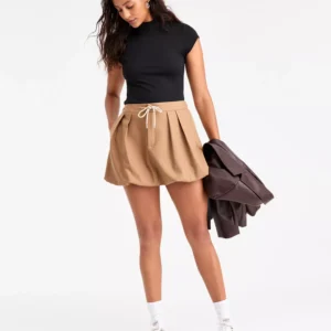 Women's Tie-Waist Bubble-Hem Mini Skirt, Macy's Exclusive