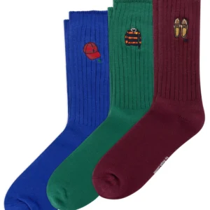 Men's 3-Pack Novely Embroidered Socks Gift Box