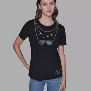 Women's Sunglasses Printed Pull-On T-Shirt