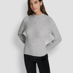 Women's Crewneck Blouson Sleeves Sweater