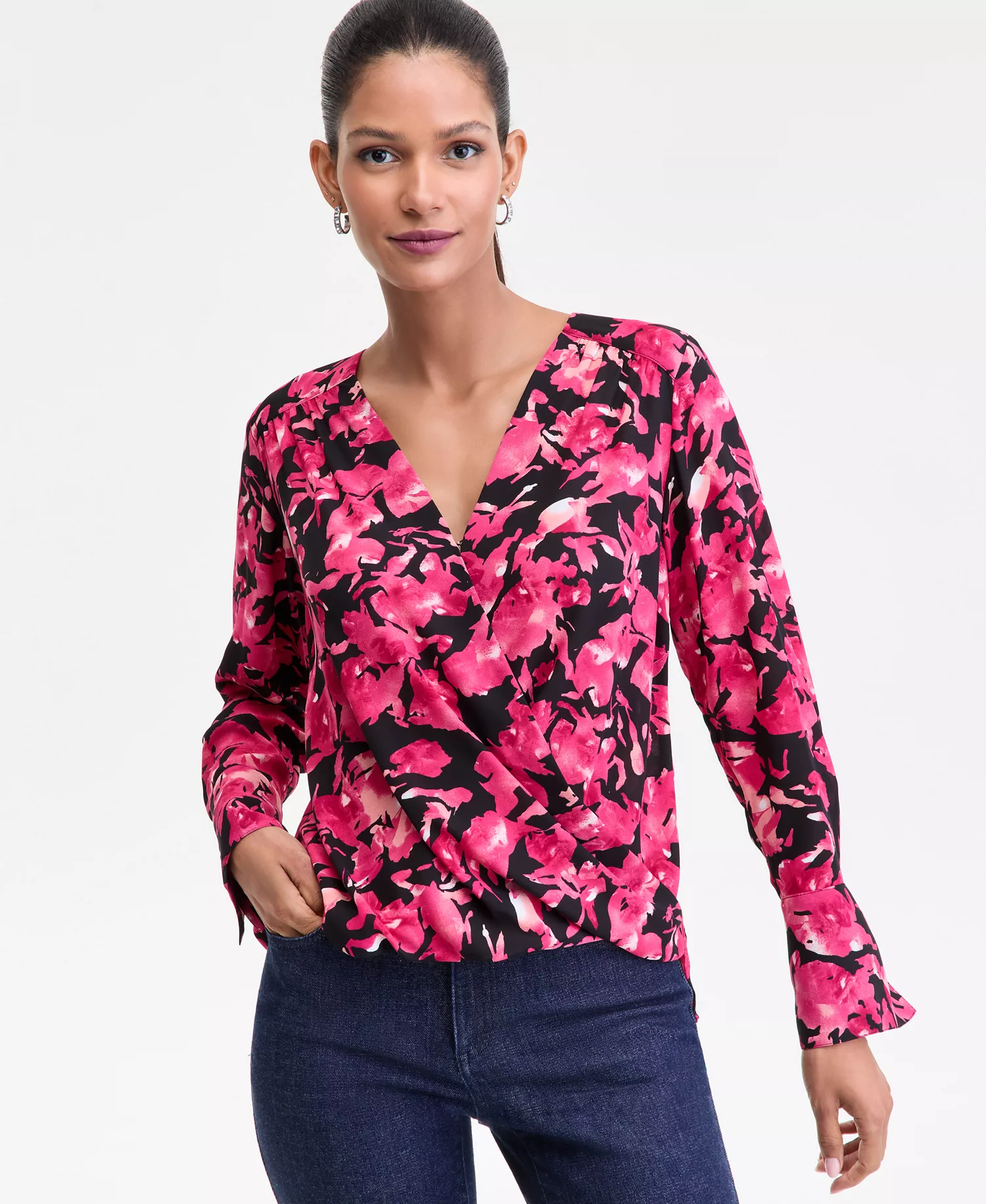 mni-c6c7d4ca5b7140597d5499f9196b6e9b Women's Surplice Long-Sleeve Blouse, Exclusively at Macy's — изображение 3