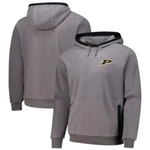 Men's Gray Purdue Boilermakers Flanker Fleece Pullover Hoodie