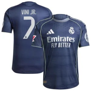 Men's Vini Jr. Blue Real Madrid 2025/26 Away Authentic Player Jersey