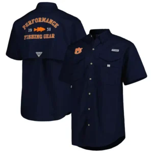 Men's Navy Auburn Tigers Bonehead Button-Up Shirt