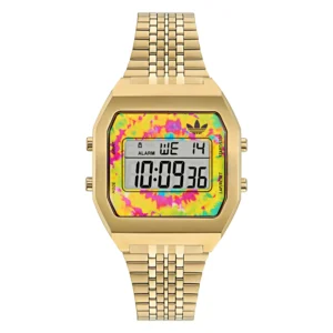 Unisex Digital Gold-Tone Stainless Steel Watch, 36mm