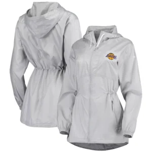 Women's Gray Los Angeles Lakers Flashback Full-Zip Jacket