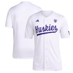 Men's White Washington Huskies Team Baseball Jersey