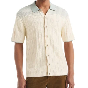 Men's Short Sleeve Button-Front Sweater