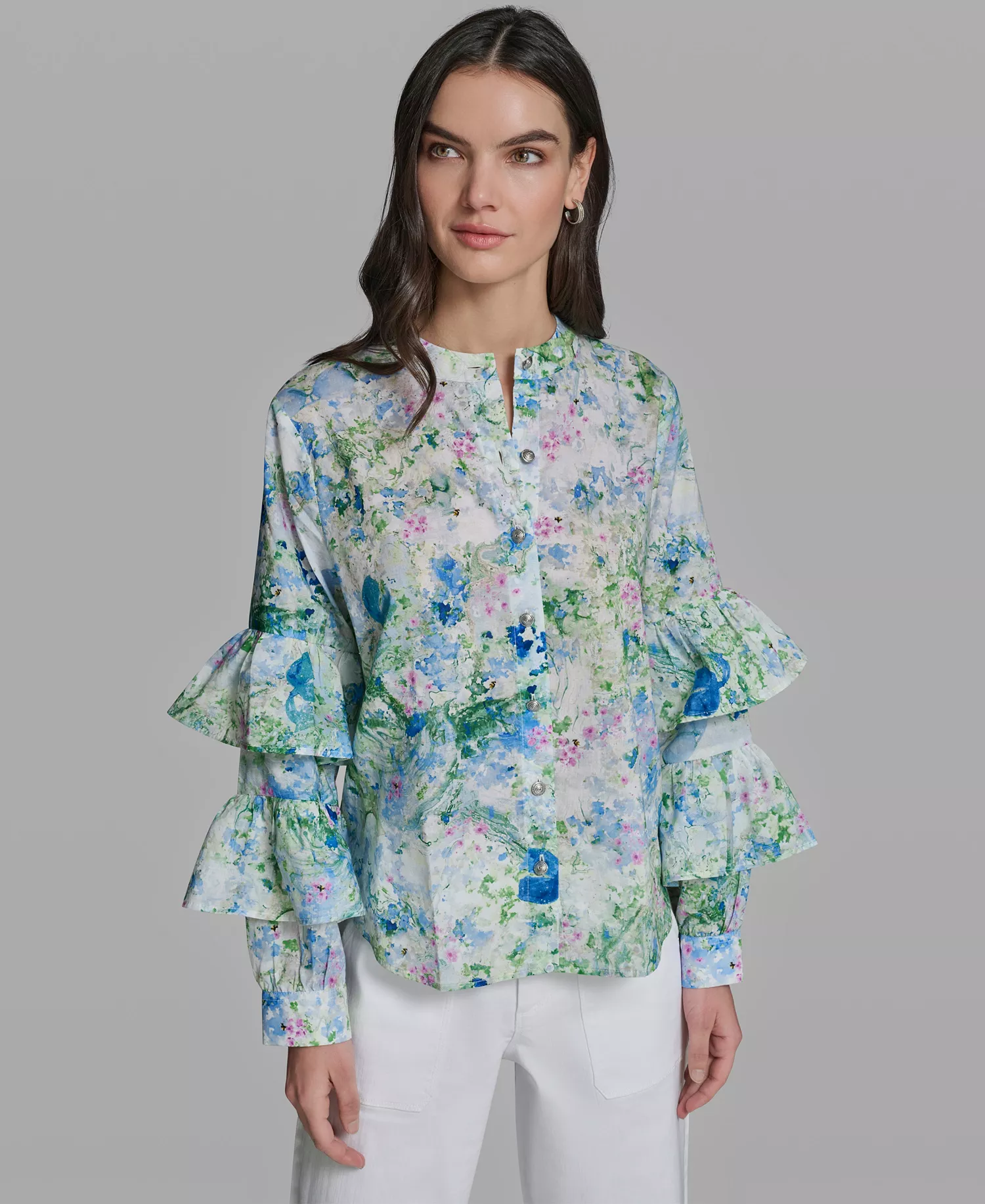 mni-ca770a778afb391258d21a2b16b80ff3 Women's Long-Sleeve Collared Printed Shirt