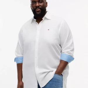 Men's Big & Tall 100% Linen Button-Down Shirt