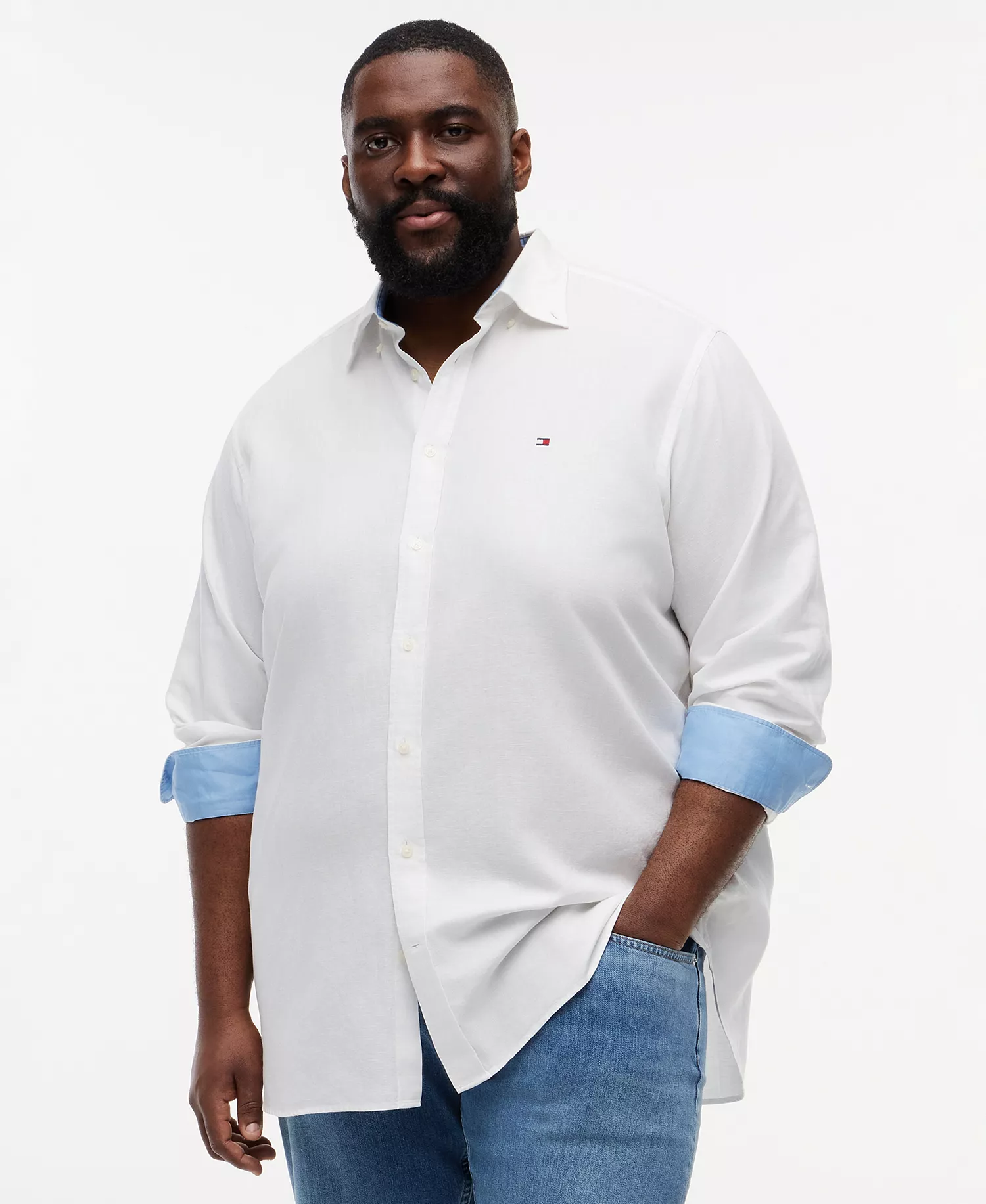 mni-ca9ece79df24d512d4f947c95f20218f Men's Big & Tall 100% Linen Button-Down Shirt
