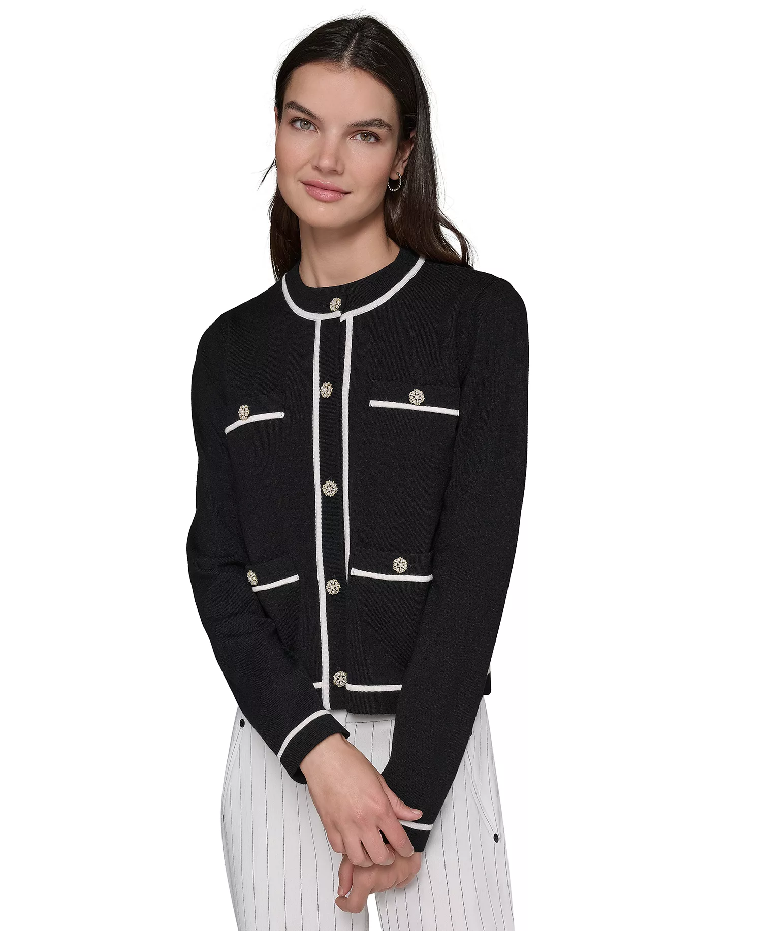 mni-ccb0b4a153f81daa96e02daf54eda6b0 Women's Four-Pocket Crewneck Cardigan — изображение 3
