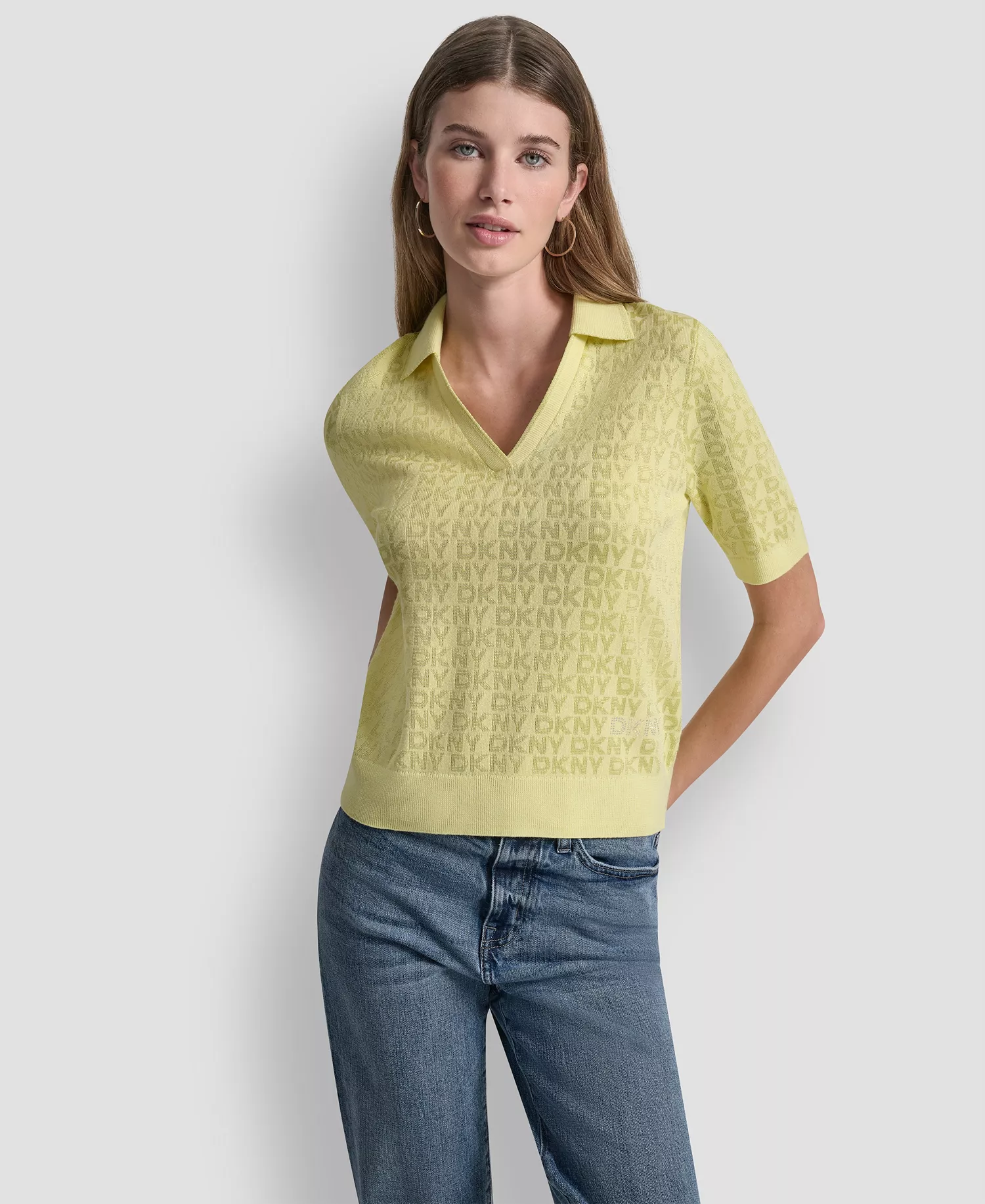 mni-cd299b60b5a654364a80a9f88b6e8f33 Petite Polo Collar Logo Sweater — изображение 3