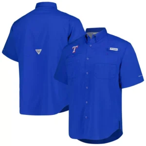 Men's Royal Texas Rangers Tamiami Omni-Shade Button-Down Shirt