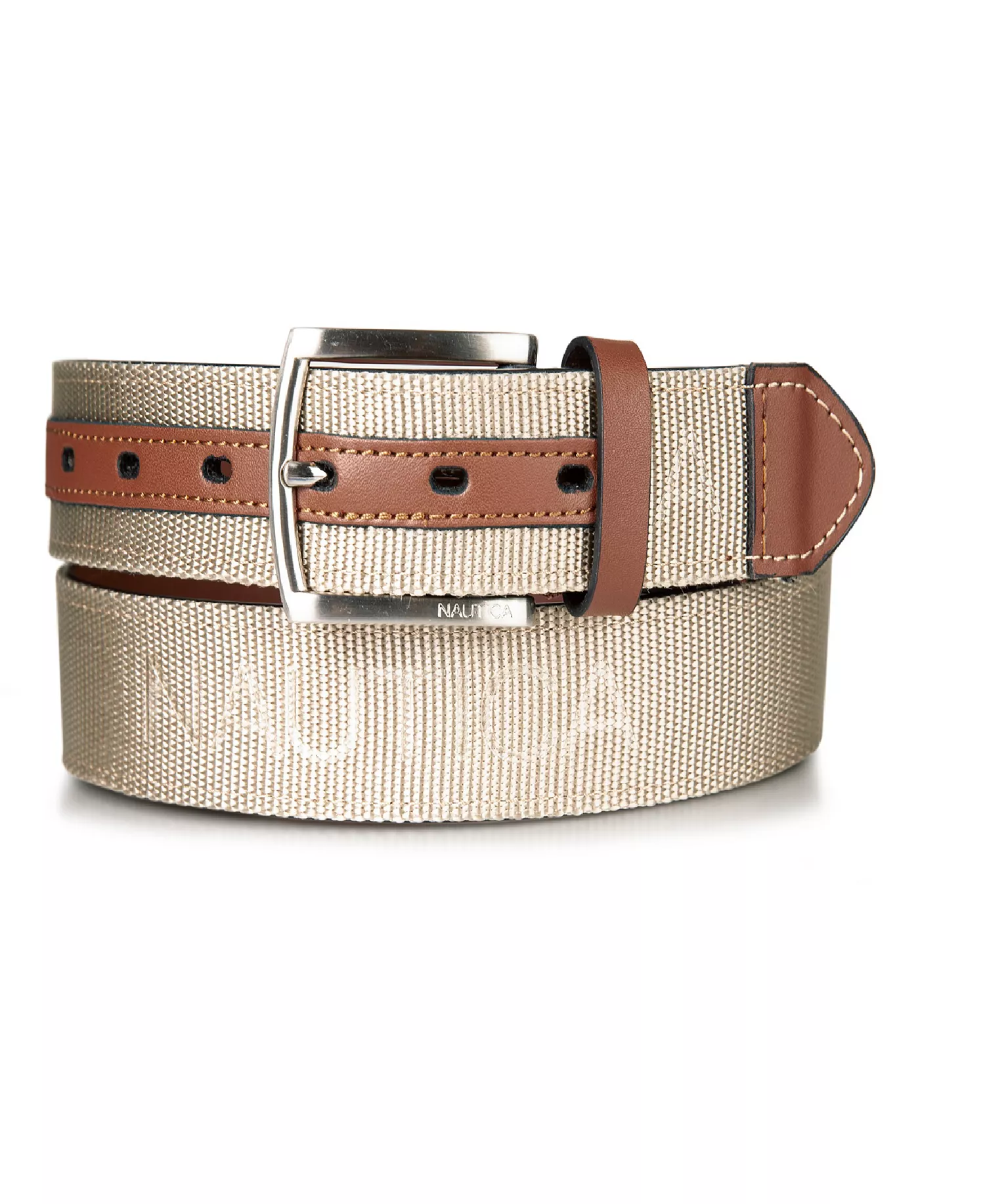 mni-cdadac5d5a2803d78f8f48d4f5054d0e Men's Leather Tab Signature Webbing Logo Belt