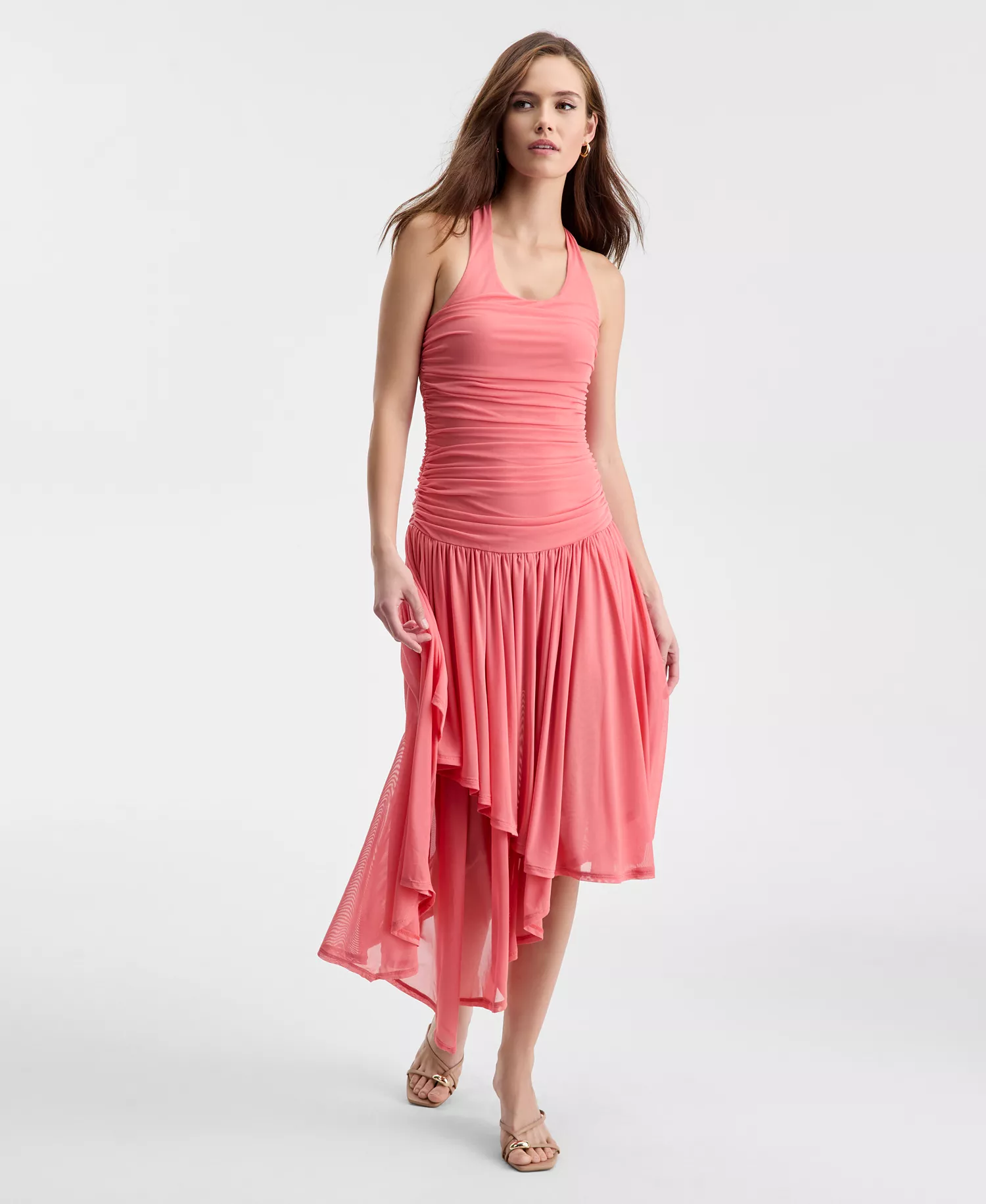 mni-cdf0517c0568314fd474930fb6ddd5ab Women's Ruched Halter-Neck Dress, Macy's Exclusive — изображение 3