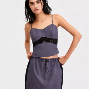 Women's Lace-Trim Cropped Top, Macy's Exclusive