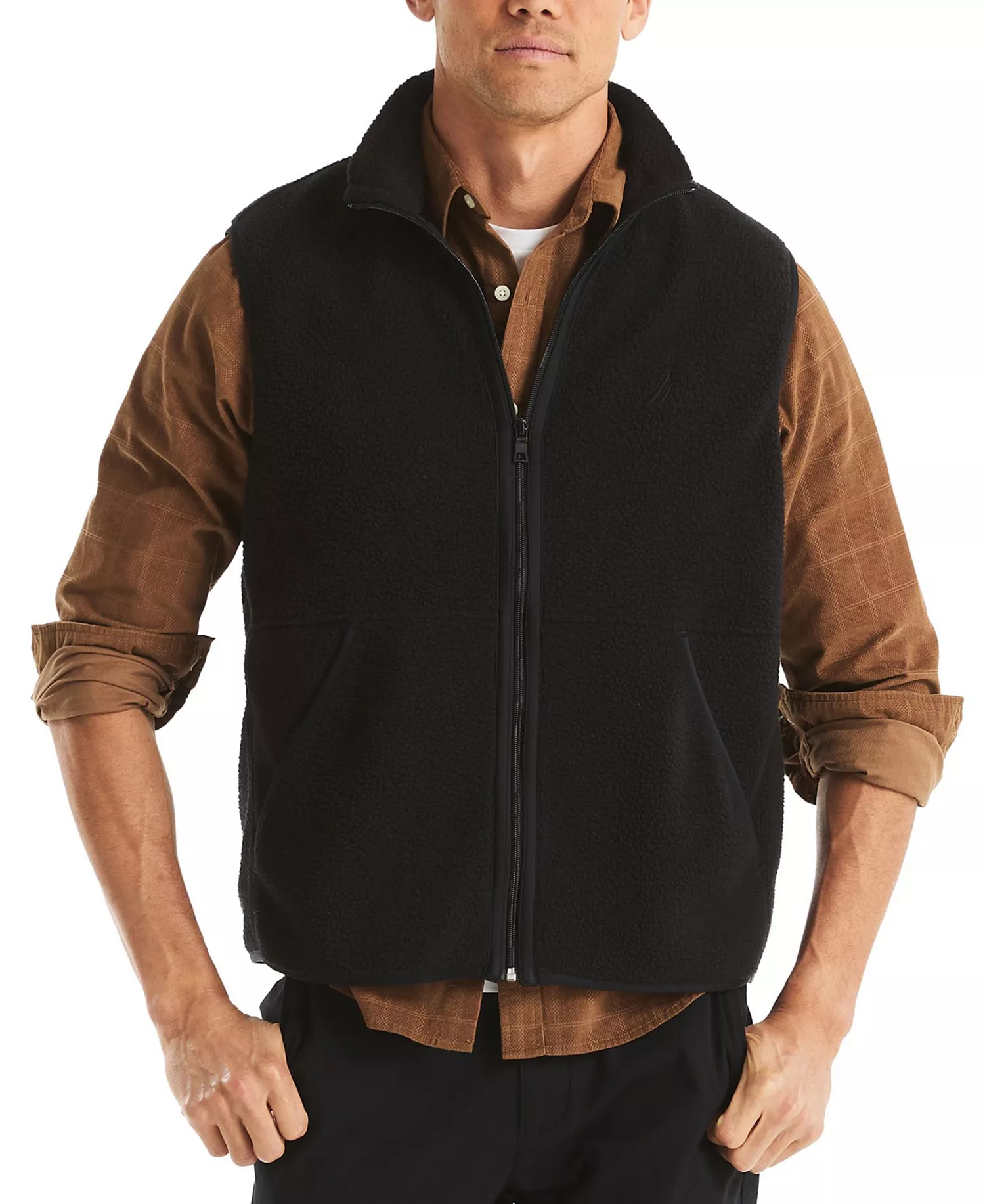 mni-ce91cee6bfccb786d512558832f81bb1 Men's Mixed Media Faux Shearling Vest — изображение 4