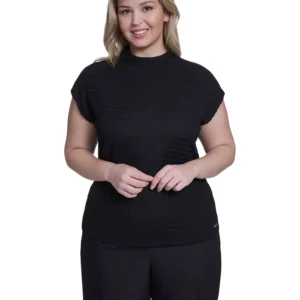 Plus Size Knit Cap Sleeve Top