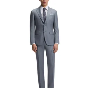 Men's Wool Silk Two-Piece Slim-Fit Suit