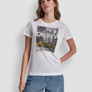 Women's Rhinestone Taxi Photoreal T-Shirt