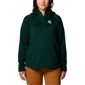 Women's Green Michigan State Spartans Sweater Weather Fleece Lined Pullover Hoodie