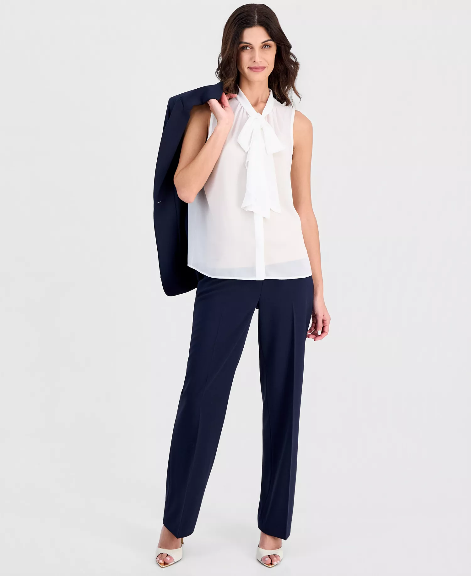 mni-d0bb990dabf71cd334d72a8316dac281 Women's Tie-Neck Sleeveless Top