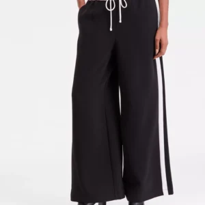 Women's Wide-Leg Side-Stripe Drawstring  Pants, Macy's Exclusive