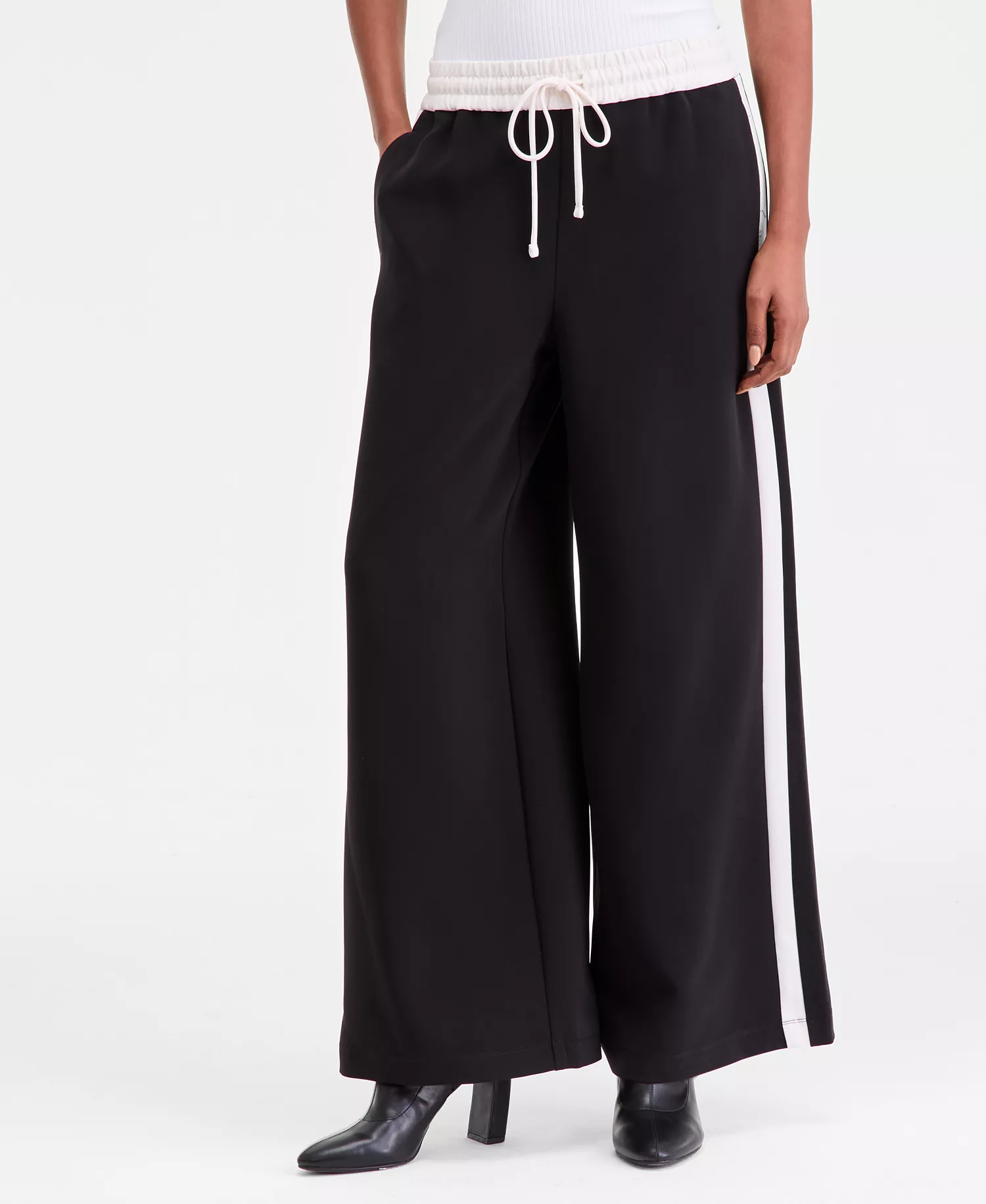 mni-d1171ca9fae4f7aa44ef3f549ec14325 Women's Wide-Leg Side-Stripe Drawstring Pants, Macy's Exclusive