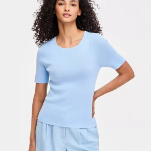 Petite Short-Sleeve Sweater T-Shirt