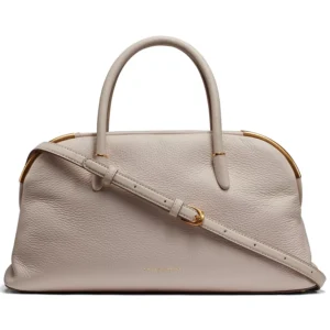 Satin Leather Large Satchel Bag