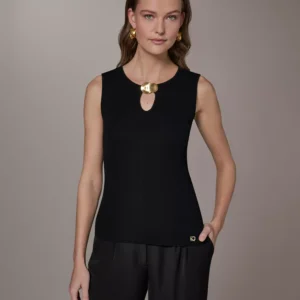 Women's Sleeveless Keyhole Sweater
