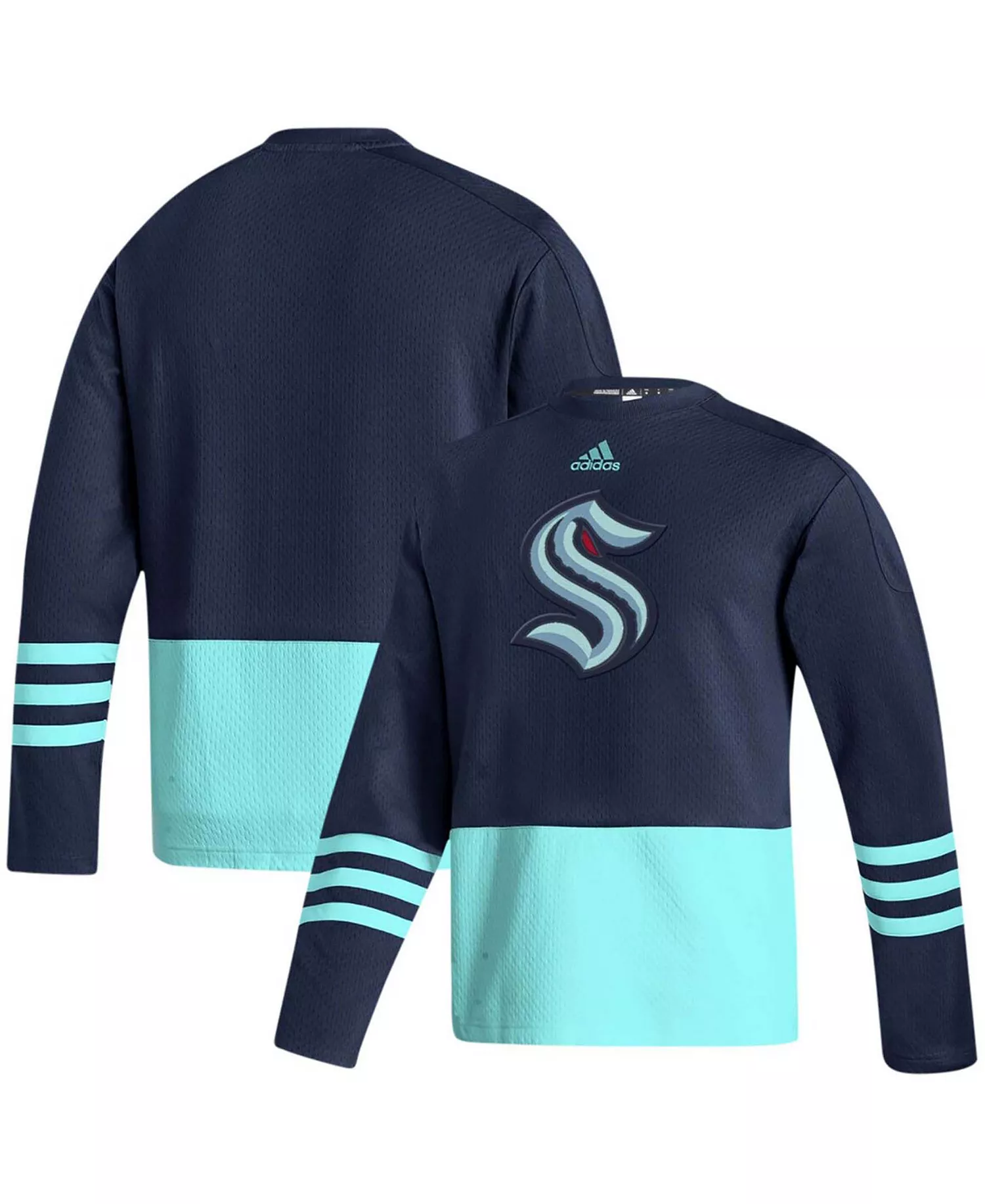 mni-d201464a75a6c6d7c037367e86c5483a Men's Deep Sea Blue Seattle Kraken Logo AEROREADY Pullover Sweater