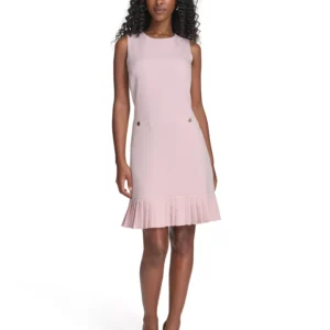 Women's Pleated-Hem Shift Dress