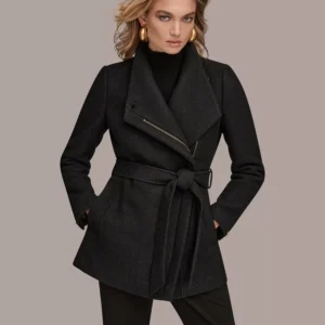Women's Wing Collar Belted Coat