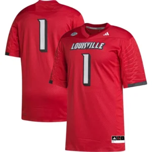 Men's #1 Cardinal Louisville Cardinals Premier Football Jersey