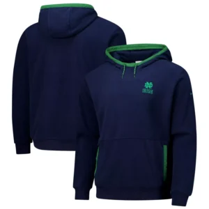 Men's Navy Notre Dame Fighting Irish Flanker Fleece Pullover Hoodie