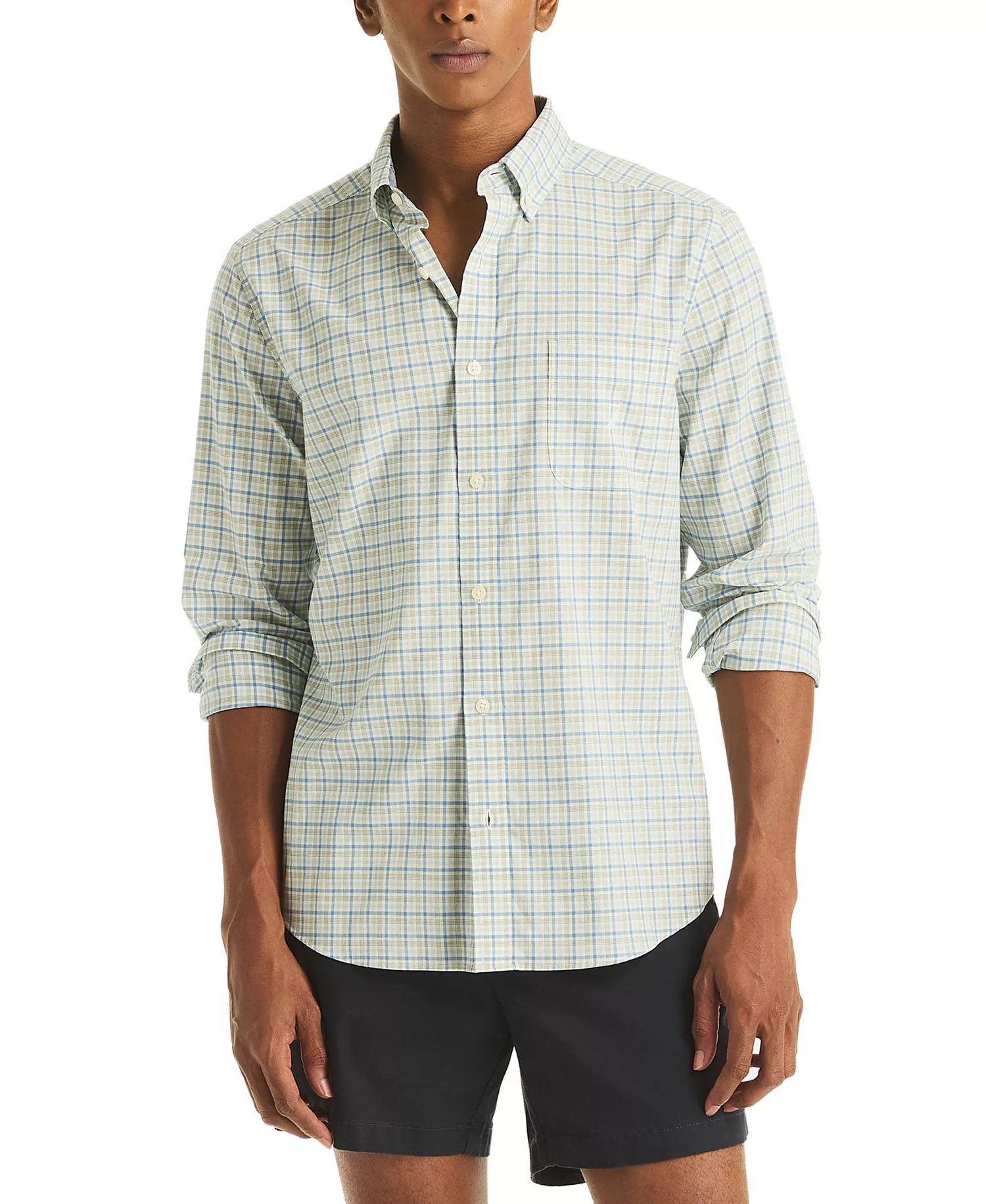 mni-d4afb975e5facf41425269722820cd1c Men's Plaid Long-Sleeve Plaid Shirt