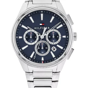 Men's Multifunction Silver Tone Stainless Steel Bracelet Watch, 43mm