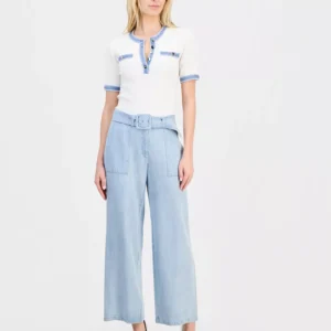 Women's Belted Wide-Leg Pants