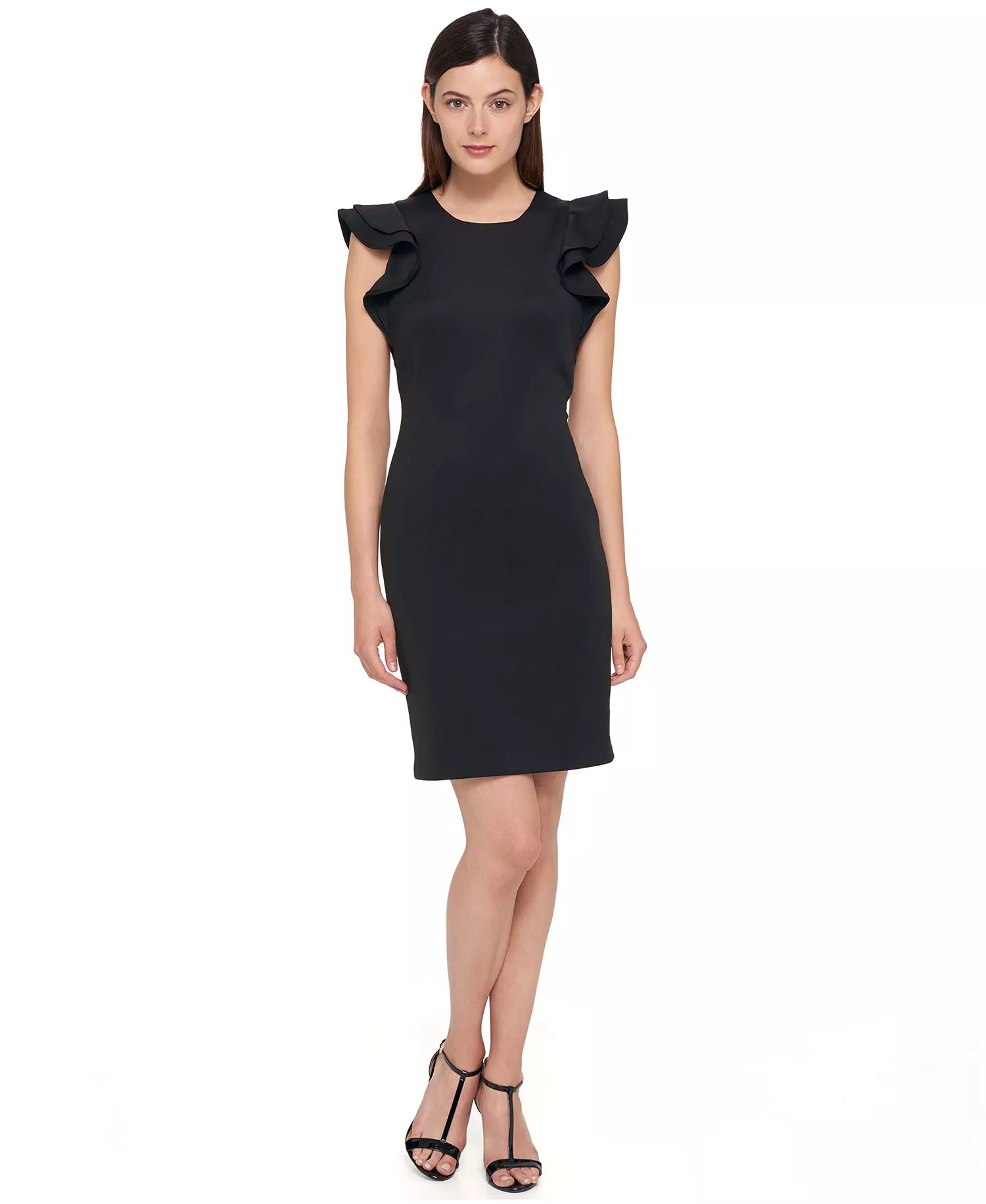 mni-d654e2e14420055f4283f593c54a9b6c Women's Ruffle-Sleeve Sheath Dress