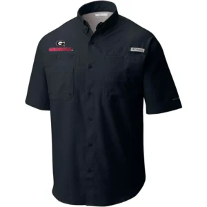 Men's Black Georgia Bulldogs Big and Tall Collegiate Tamiami Button-Down Shirt
